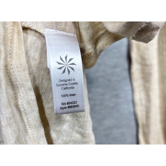 Athleta Beige Linen‎ Long Sleeve Womens Top Size S - Picture 4 of 5